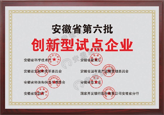 安徽省第六批创新型试点企业
