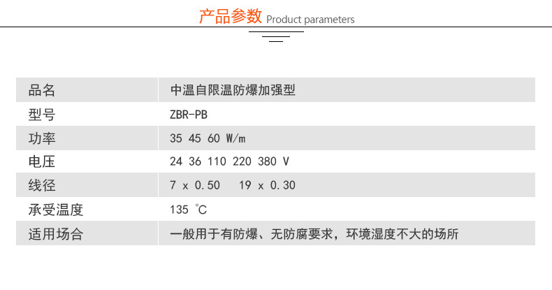 产品参数